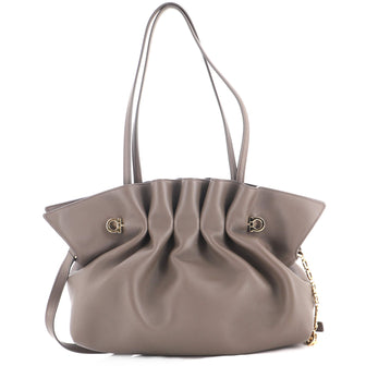 Salvatore Ferragamo Dumpling Gancio Pin Soft Bag Leather Medium