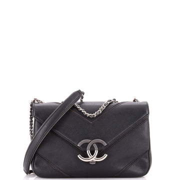 Chanel Macro Flap Bag Chevron Caviar Large