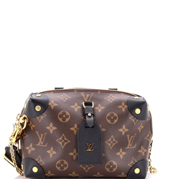 Louis Vuitton Petite Malle Souple Handbag Monogram Canvas with Leather