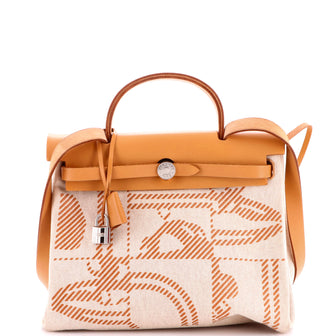 Hermes Herbag Zip Relief Brides de Gala Toile and Leather 31