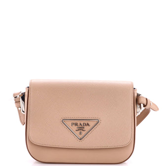 Prada Identity Flap Shoulder Bag Saffiano with City Calf Small