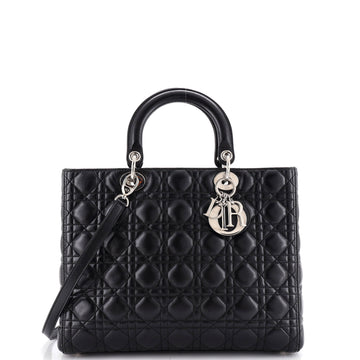 Christian Dior Lady Dior Bag Cannage Quilt Lambskin Large