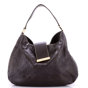Gucci New Ladies Web Hobo Guccissima Leather Medium
