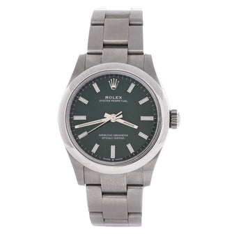 Rolex Oyster Perpetual Green Automatic Watch Stainless Steel 31