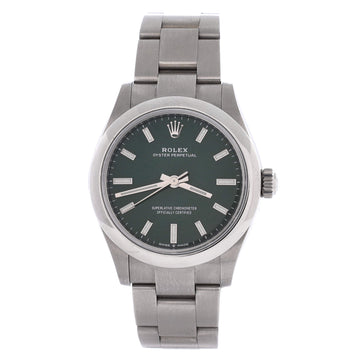 Rolex Oyster Perpetual Green Automatic Watch Stainless Steel 31