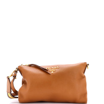 Prada Dual Strap Flat Crossbody Bag Vitello Daino Medium