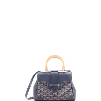 Goyard Saigon Top Handle Bag Coated Canvas with Leather Mini
