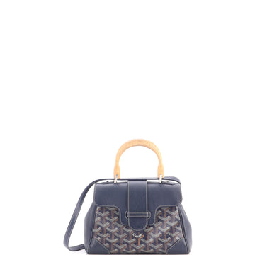 Goyard Saigon Top Handle Bag Coated Canvas with Leather Mini