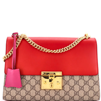 Gucci Padlock Shoulder Bag GG Coated Canvas and Leather Medium