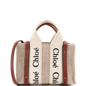 Chloe Woody Convertible Tote Canvas with Leather Mini