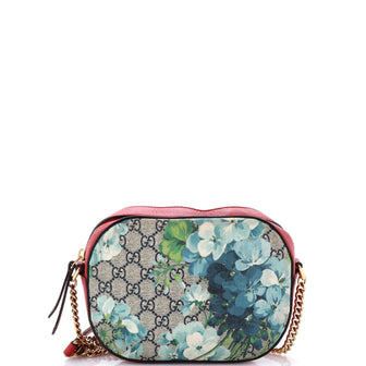 Gucci Chain Crossbody Bag Blooms Print GG Coated Canvas Mini