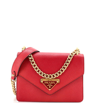 Prada Envelope Flap Chain Shoulder bag Saffiano Leather Small