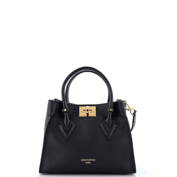 Louis Vuitton On My Side Tote Leather with Monogram Canvas PM