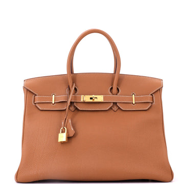 Hermes Birkin Handbag Gold Togo with Gold Hardware 35