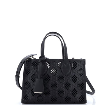 Gucci Convertible Tote GG Debossed Laser Cut Leather Small
