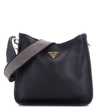 Prada Logo Strap Crossbody Bag Vitello Daino Medium