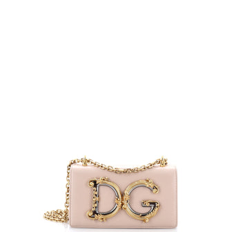 Dolce & Gabbana DG Girls Flap Bag Embellished Leather Small