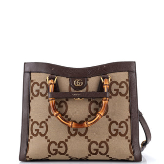 Gucci Diana NM Bamboo Handle Tote Jumbo GG Canvas Medium
