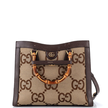 Gucci Diana NM Bamboo Handle Tote Jumbo GG Canvas Medium