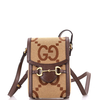 Gucci Horsebit 1955 Crossbody Bag Jumbo GG Canvas Mini
