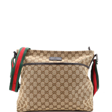 Gucci Front Pocket Web Messenger GG Canvas Medium