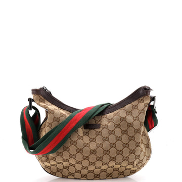 Gucci Saddle Zip Messenger Bag GG Canvas with Leather Medium