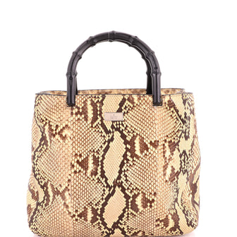 Gucci Bamboo Handle Tote Python Small