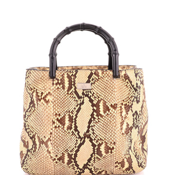 Gucci Bamboo Handle Tote Python Small