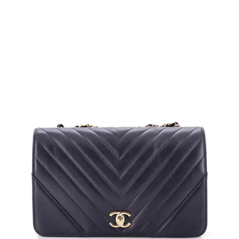 Chanel Statement Flap Bag Chevron Calfskin Medium
