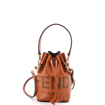 Fendi Logo Mon Tresor Bucket Bag Leather Mini