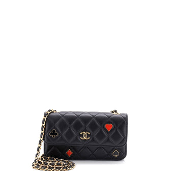 Chanel Coco Casino Flap Phone Holder with Chain Quilted Lambskin