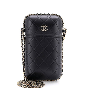 Chanel Chain Around Phone Holder Box Crossbody Quilted Lambskin