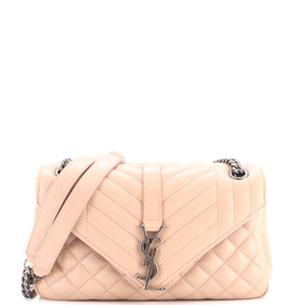 Saint Laurent Classic Monogram Slouchy Envelope Satchel Mixed Matelasse Leather Medium