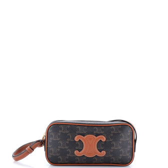 Celine Cuir Triomphe Camera Shoulder Bag Triomphe Coated Canvas with Leather Small