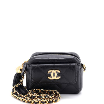 Chanel Paris-Hangzhou Tassel Camera Case Quilted Caviar Mini