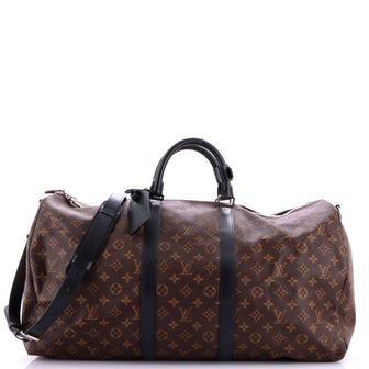 Louis Vuitton Keepall Bandouliere Bag Macassar Monogram Canvas 55