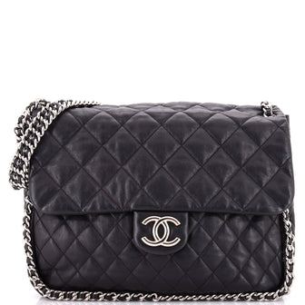Chanel Chain Around Flap Bag Quilted Leather Maxi