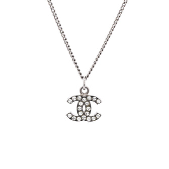 Chanel CC Crystal Logo Necklace Metal