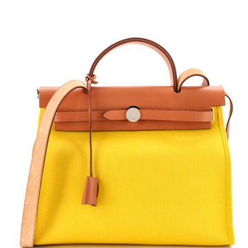 Hermes Herbag Zip Leather and Toile 31