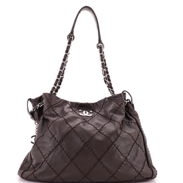 Chanel Expandable Zip Around Tote Quilted Leather Large