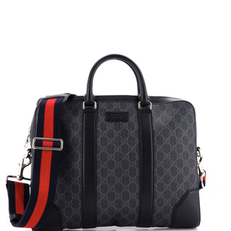 Gucci Convertible Zip Around Briefcase GG Coated Canvas Medium