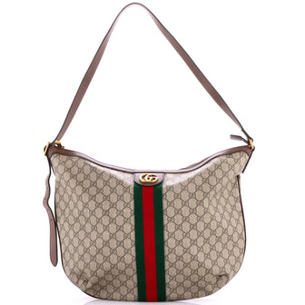 Gucci Ophidia Half Moon Hobo GG Coated Canvas Large