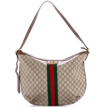 Gucci Ophidia Half Moon Hobo GG Coated Canvas Large