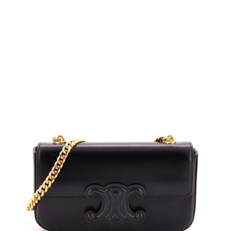 Celine Triomphe Chain Shoulder Bag Leather Small