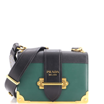 Prada Cahier Crossbody Bag Leather and Saffiano Leather Small