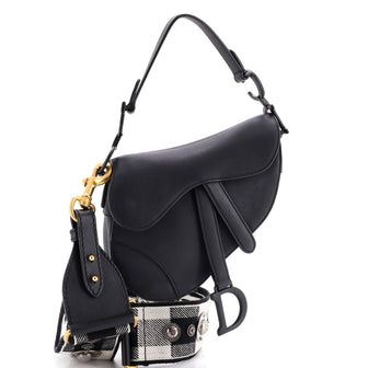 Christian Dior Ultra Matte Saddle Handbag with Strap Leather Mini