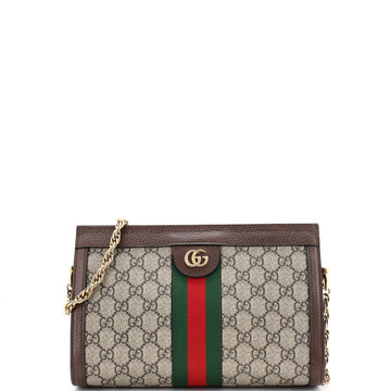 Gucci Ophidia Chain Shoulder Bag GG Coated Canvas Small