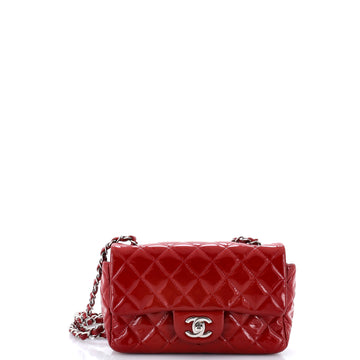 Chanel Classic Single Flap Bag Quilted Patent Mini