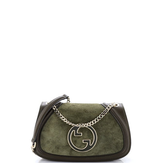 Gucci Blondie NM Chain Flap Bag Suede and Leather Small