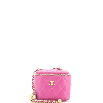 Chanel Pearl Crush Vanity Case with Chain Quilted Lambskin Mini